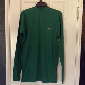 Forest Green Long Sleeve Tee with Mock Neck Y2K vintage retro fox shirt top
